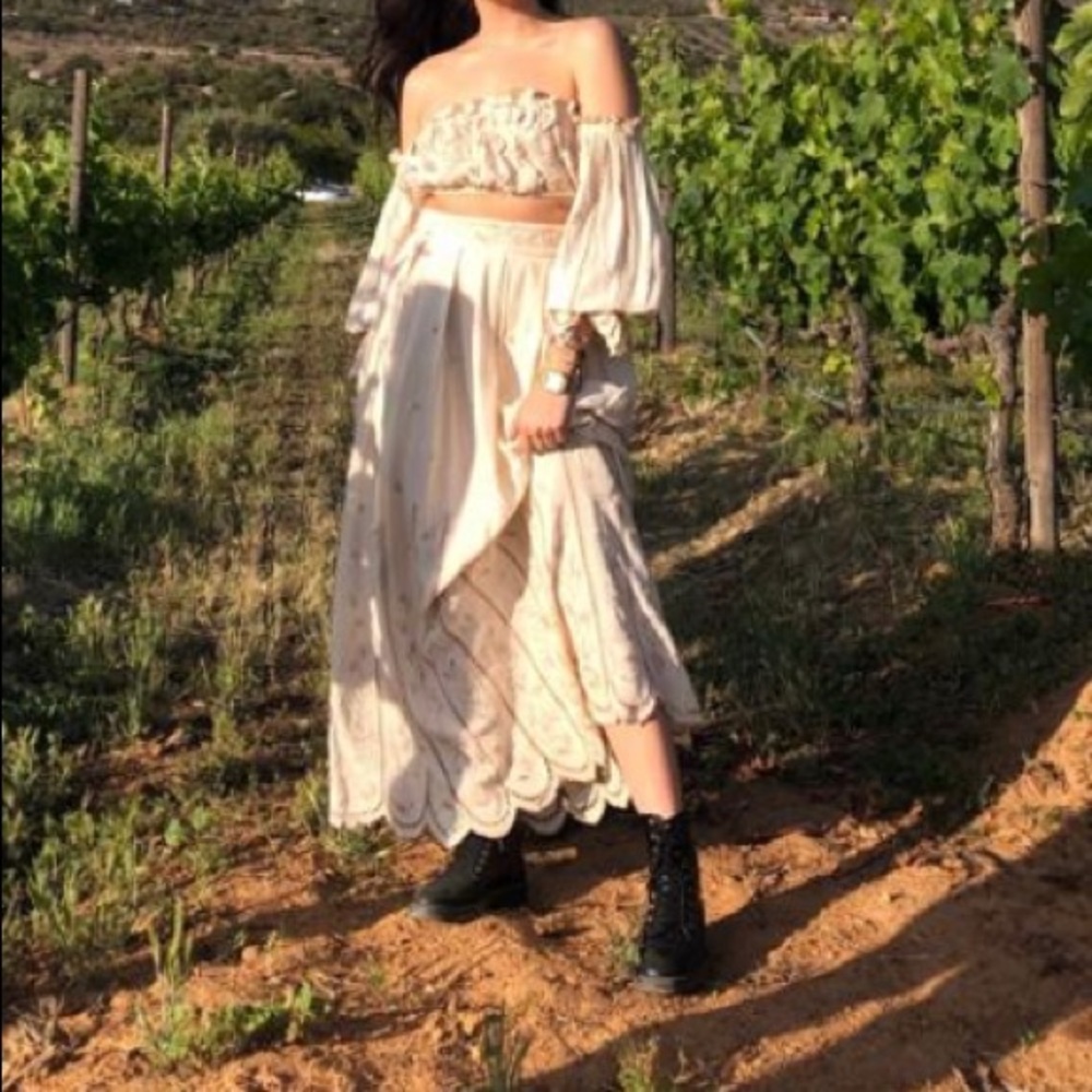 Free People Embroidered 2 pc Set